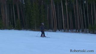 Snow ski wedge to basic parallel turn lesson [upl. by Aneem604]