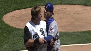 Cubs White Sox brawl after homeplate collision [upl. by Giraldo]