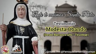 Modesta Obando  Ante ti venimos Santa Rita testimonio [upl. by Sigfrid]