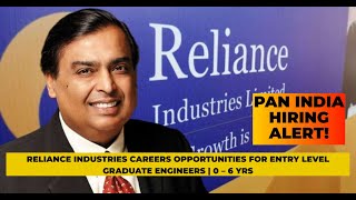 Reliance Industries Careers Opportunities for Graduate Engineers  Exp 0 – 6 yrs  careerwithmogha [upl. by Ahseinad]