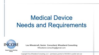 Medical Device Needs and Requirements [upl. by Graubert]