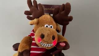 Grandma got ran over by a reindeer  Singing Reindeer in Rocking Chair  Lights [upl. by Shivers]