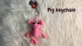 HOW TO CROCHET EASY PIG KEYCHAIN [upl. by Ecirtac523]