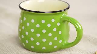 Simple polka dot design Ceramic Nordic Cup Ceramic Coffee Mug [upl. by Arodasi]