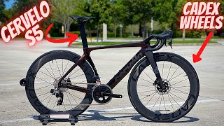 2022 CERVELO S5 CUSTOM BUILD CADEX 65 WHEELS SRAM RIVAL AXS 9500 [upl. by Sarilda]