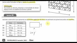 088 Questões 3031 do Vestibulinho 2ºsem2022 da ETEC [upl. by Iasi]