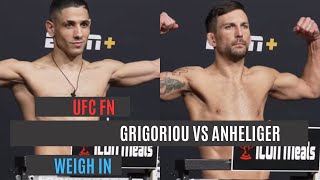 UFC weigh in  Charalampos Grigoriou vs Chad Anheliger [upl. by Notslar]