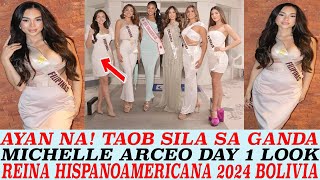 PAK MICHELLE ARCEO PINATAOB SILA DAY 1 LOOK MISS REINA HISPANOAMERICANA 2024 [upl. by Ylen]