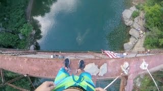 Daredevil Jumps Off 105ft Bridge [upl. by Anilrats544]