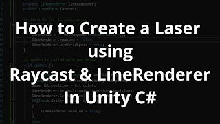 How to Create a 2D Laser using Raycast amp LineRenderer In Unity C Updated [upl. by Balliett]