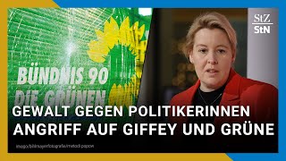 Berlin Giffey bei tätlichem Angriff verletzt  Gewalt gegen Grüne in Dresden [upl. by Felicia]