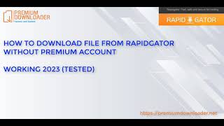 Leech link Rapidgator  Download file from Rapidgator without premium account 2023 UPDATED  FREE [upl. by Robb]