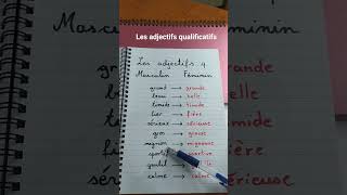 Les adjectifs qualificatifs masc et fém français french frenchlanguagelearner frances [upl. by Yedarb]