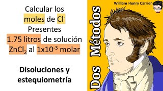 𝐃𝐈𝐒𝐎𝐋𝐔𝐂𝐈𝐎𝐍𝐄𝐒 𝐪𝐮í𝐦𝐢𝐜𝐚𝐬 Cuantos moles de Cl en 175 L al 10x103 molar de ZnCl2 [upl. by Nnylorac]