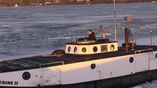 Bayfields Fishing Fleet heading out this AM thorugh the ice  Very Cool [upl. by Roe]