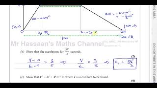 WME0101 IAL Edexcel M1 October 2017 Q6 Speed Time Graphs Acceleration Distance [upl. by Sedecram203]