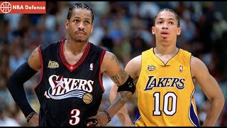 Tyronn Lue Defense on Allen Iverson  2001 NBA Finals Game 1 4th Quarter [upl. by Elleoj475]