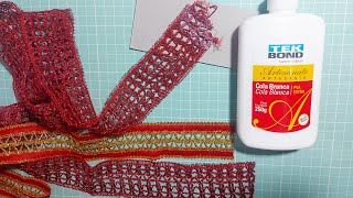 Como selar a ponta da fita para não desfiar com cola branca diy costura Natal artesanato [upl. by Ojyllek37]