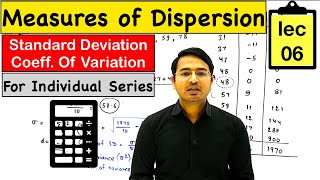 Standard Deviation for Individual Series  Dispersion lec6 [upl. by Arv]