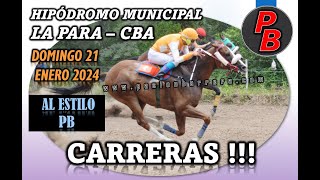 CARRERAS EN HIPODROMO MUNICIPAL LA PARA 21012024 [upl. by Ahsimed]