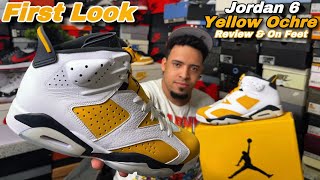 Jordan 6 Yellow Ochre  Early Review amp On Feet  Comparison [upl. by Asenav]