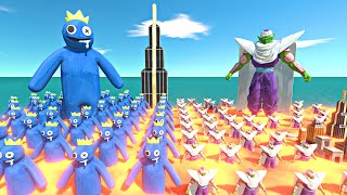 Rainbow Friends Blue Team vs Piccolo Team in Lava City  Animal Revolt Battle Simulator [upl. by Esir]