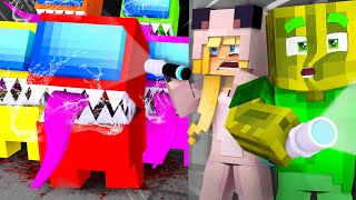 24 STUNDEN bei AMONGUSEXE ÜBERNACHTEN  Minecraft MONSTER VILLA [upl. by Anawad]