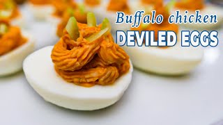 BUFFALO CHICKEN Deviled Eggs  The Daily Meal [upl. by Dauf751]