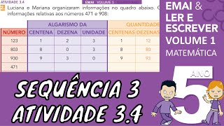 EMAI 5º ANO ATIVIDADE 34 SEQUÊNCIA 3 VOLUME 1  Contar algarismos da centena dezena e unidade ✂️ [upl. by Letta418]