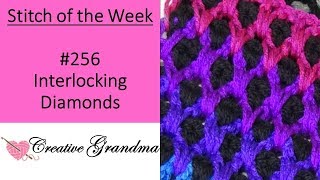 Stitch of the Week  256 Interlocking Diamonds Crochet Tutorial [upl. by Fortunato372]