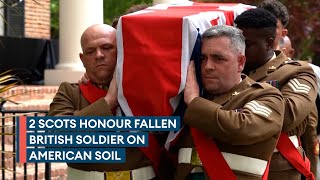 UK troops lay British soldier killed in US nearly 250 years ago to rest [upl. by Seabrooke64]