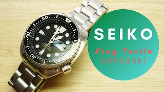 Seiko quotKingquot Turtle SRPE03K1  Watch Overview [upl. by Ellerad]