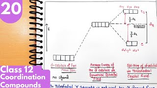 20 Crystal field splitting in Tetrahedral Complex Coordination Compounds Class12 Chemistry neet [upl. by Costa444]