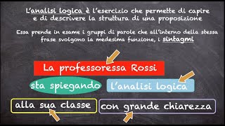 Come si fa lanalisi logica ripasso [upl. by Ayoted]