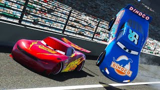 DINOCO LIGTHNING MCQUEEN CARS 3 NASCAR RACE [upl. by Bowlds]