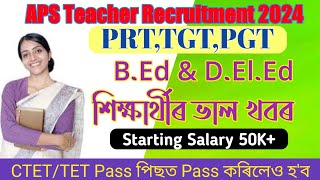 Good News For BEdDElEd CandidatesAPS Teacher Recruitment 2024 [upl. by Zat72]