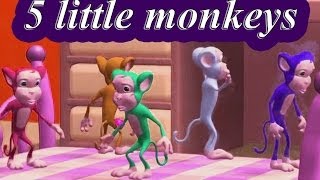 Five little monkeys Jumping on the bed  Nursery rhyme for children With Lyrics [upl. by Vivi]