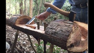 Building First Cedar Log Workbench S1E17 [upl. by Hanid]