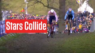 Mathieu Van Der Poel And Wout Van Aert CLASH In Cyclocross World Championships 2023 🇳🇱⚡🇧🇪 [upl. by Aicilat]