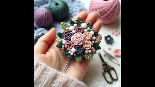 Crochet Brooch pin Design idea share [upl. by Korrie241]