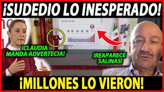 JUEVES INESPERADO ¡REAPARECE SALINAS CLAUDIA MANDA ADVERTENCIA LE TUMBAN TEATRO NOTICIA MEXICO [upl. by Eelyam]