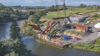 Waikato River Bridge  2022 Construction Timelapse [upl. by Shoshanna]