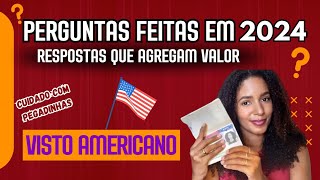 PERGUNTAS QUE SÃO FEITAS NA ENTREVISTA VISTO AMERICANO 2024 vistoamericano2024 entrevistaconsular [upl. by Hakilam]