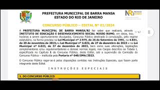 BARRA MANSA  RJ ABERTURA DE CONCURSO [upl. by Stoneham]