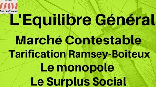 TD4Equilibre GénéralEX1Monopole Tarification RamseyBoiteux Contestabilité Surplus Social CPP [upl. by Arden]