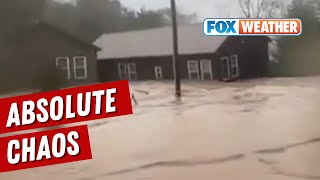 Newland Mans Home Washes Away As Helene Floods North Carolina [upl. by Hamer532]