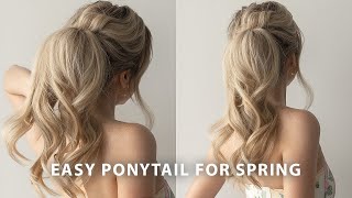 How To Voluminous Easy Ponytail Hair Tutorial 👰‍♀️ Perfect Prom Bridal Wedding Hairstyle [upl. by Nami73]