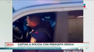 Captan a policía drogándose en la CDMX  Noticias con Crystal Mendivil [upl. by Tnarud418]