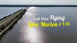 Beautiful drone views over I95 where it crosses Lake Marion South Carolina [upl. by Jase]