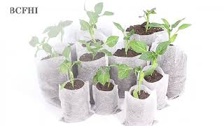 Biodegradable Nonwoven Fabric Nursery Plant Grow Bags Seedling Growing Planter Planting Pots Garden [upl. by Floss796]